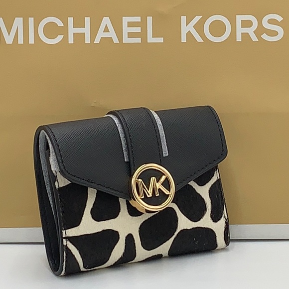 Michael Kors Handbags - MICHAEL KORS
Carmen Medium Flap Bifold Faux Fur-Leather Wallet
BLACK COLOR